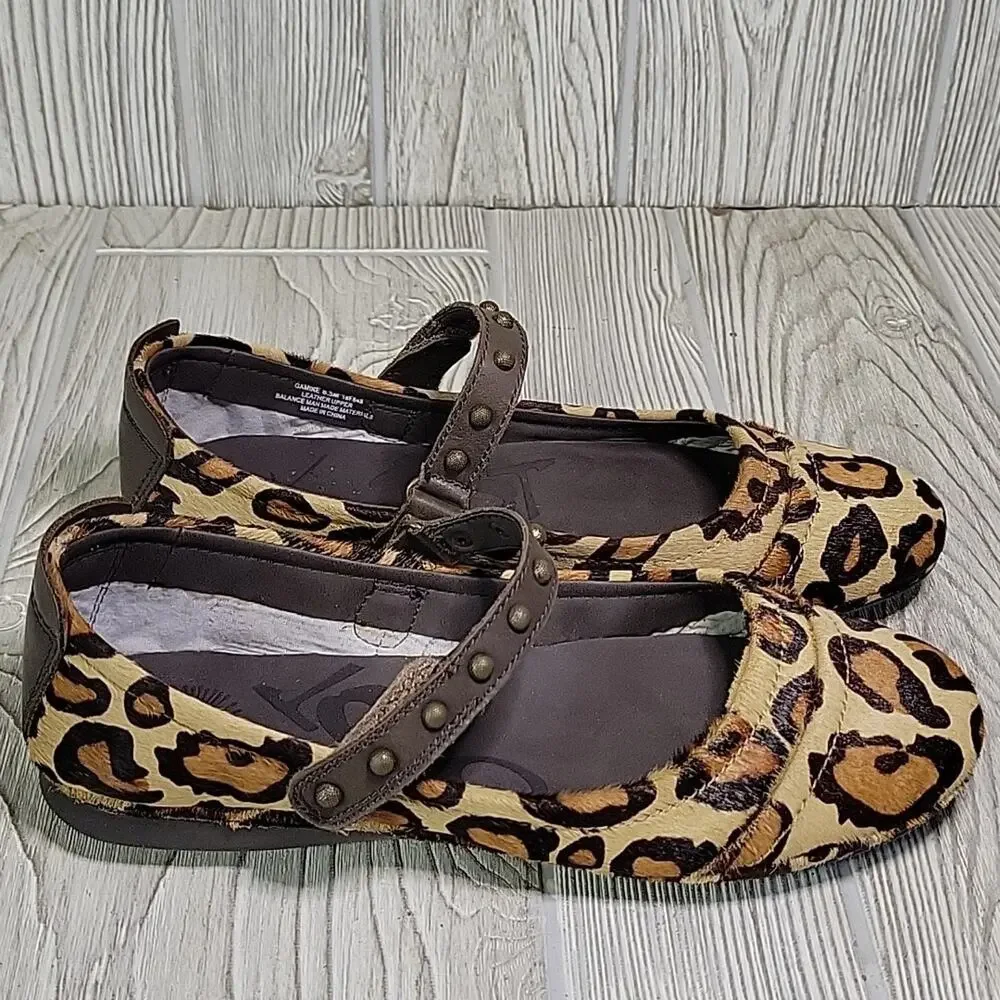 OTBT Gamine Cheetah Print Mary Jane Flats Womens Size 6.5 NEW